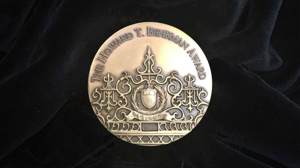 The Howard T. Behrman Award medal
