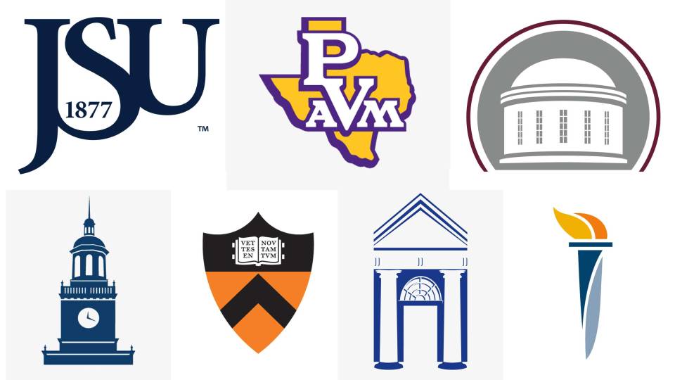 logos of participating HBCUs and Princeton University
