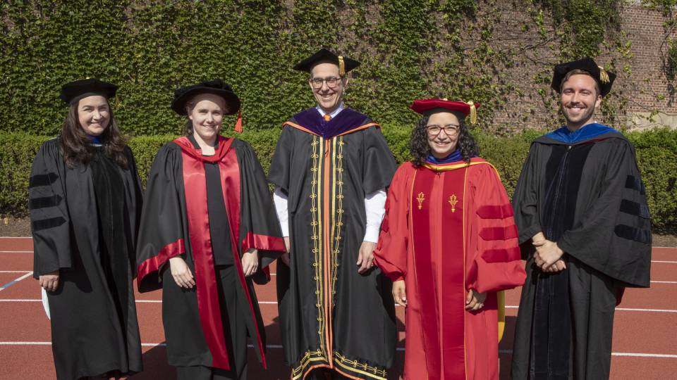 Tamsen Wolff, Claire White, Princeton University President Christopher L. Eisgruber, Rosina Lozano, Jesse Gomez