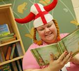 Teacher in a viking hat