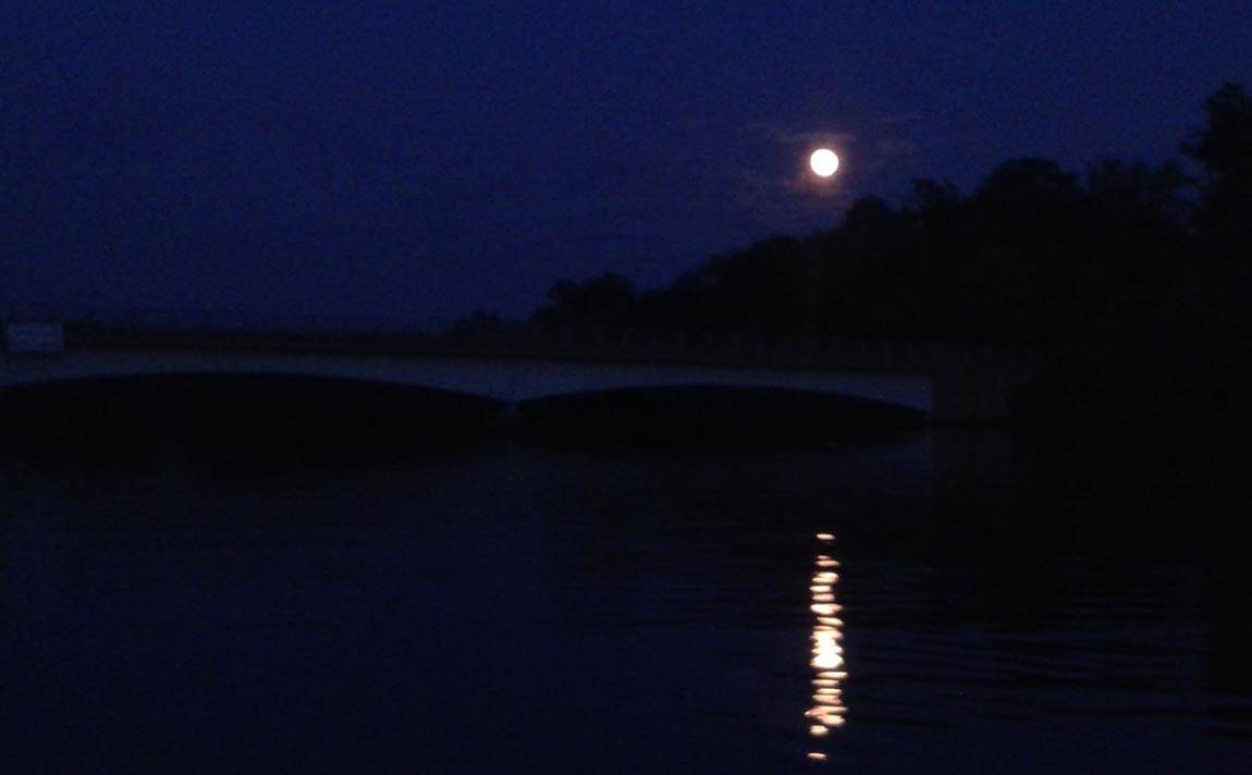 Lake Carnegie at moonlight