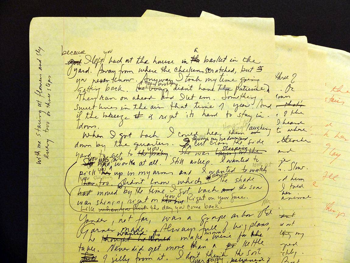 Toni Morrison handwritten draft of novel, Beloved