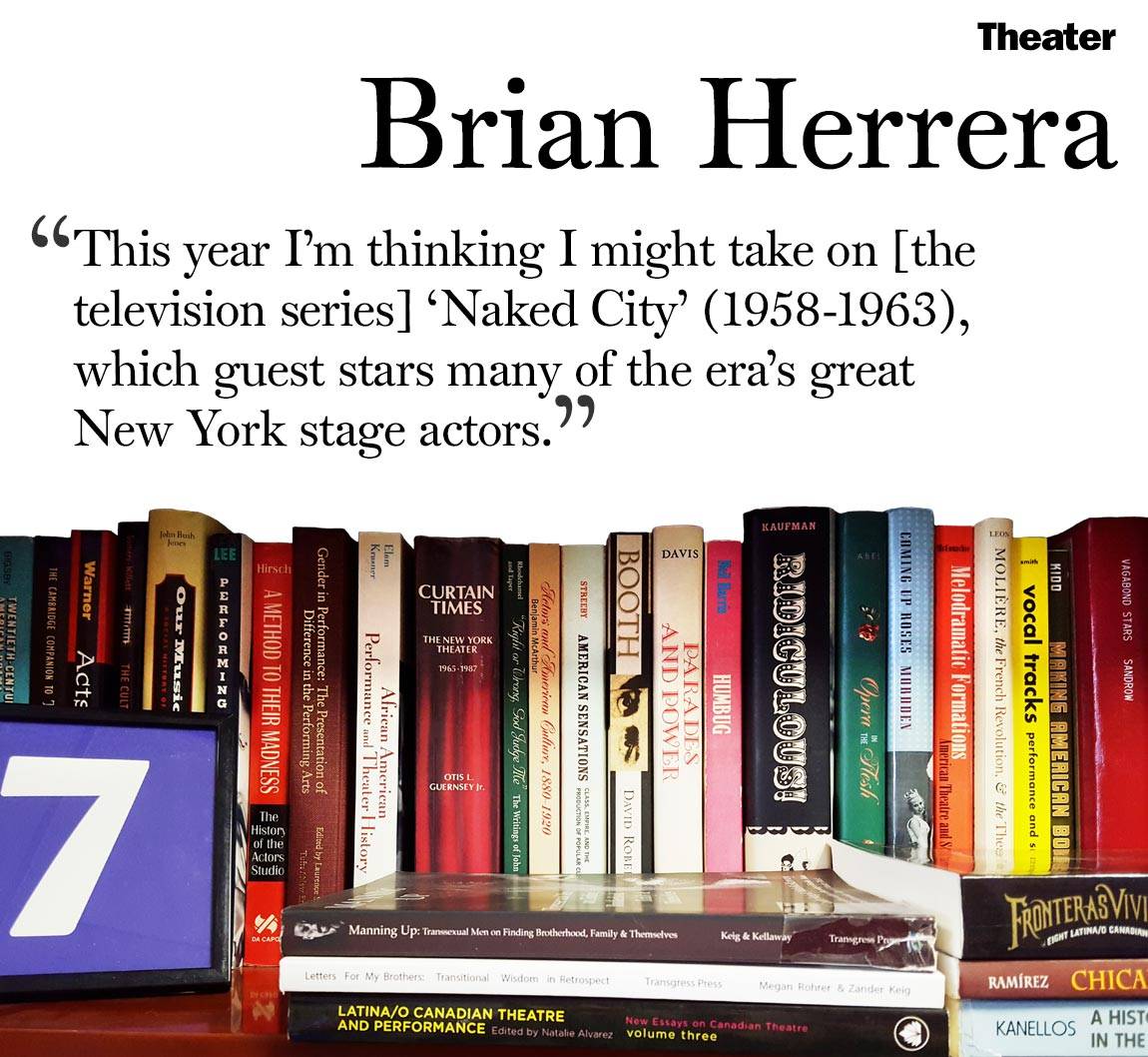 Faculty Bookshelves 2016 “Theater; Brian Herrera; ‘This year I’m thinking I might take on [the television series] ‘Naked City’ (1958-1963),  which guest stars many of the era’s great  New York stage actors.’”