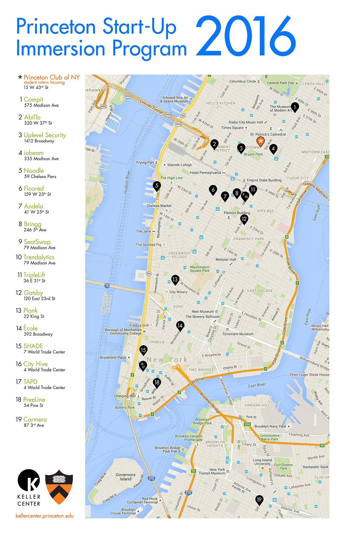 Princeton Start-Up Immersion Program map