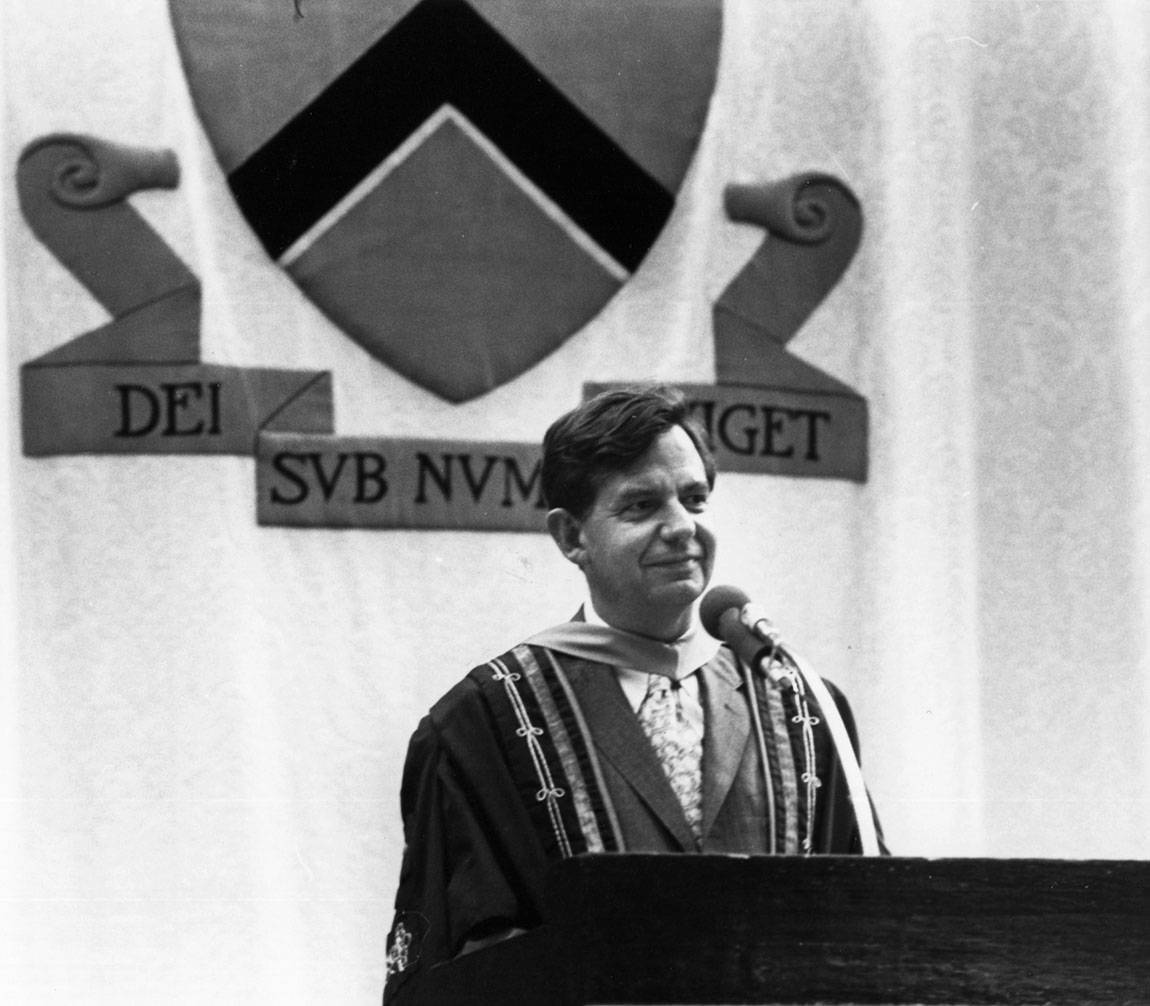 Princeton President Emeritus William G. Bowen speaks at 1980 Commencement