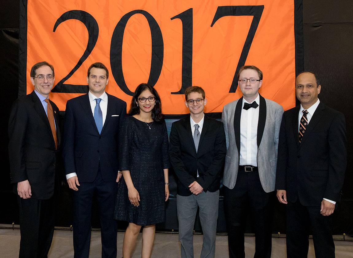 Alumni Day 2017 President Eisgruber, Henry Shapiro, Neereja Sundaresan, Adam Lerner, Alexander "Sasha" Philippov, Dean Kulkarni