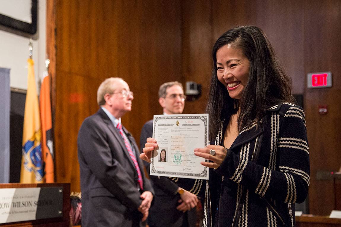 Woman at Naturalization Ceremony