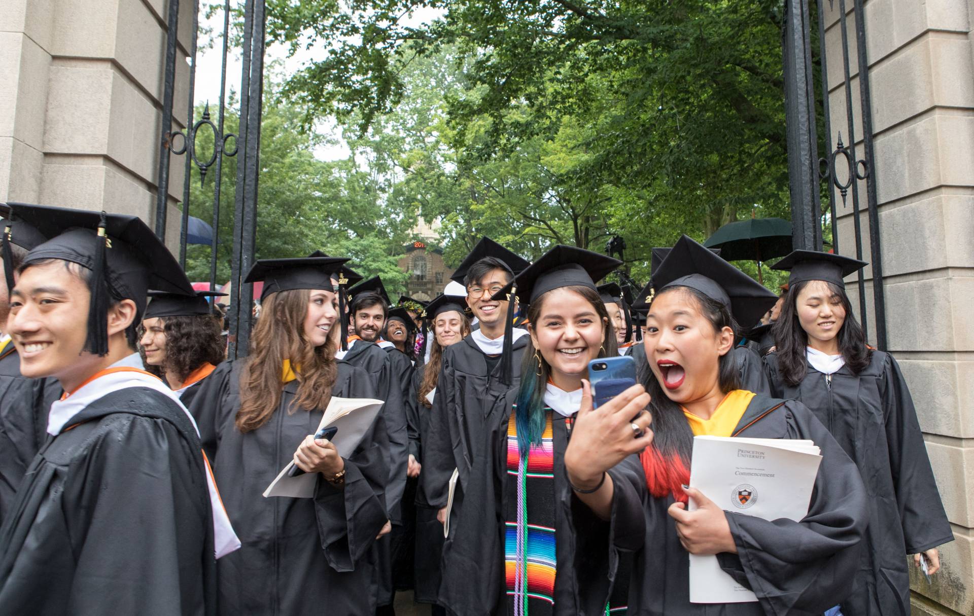 Students process through FitzRandolph Gate at Commencement 2017