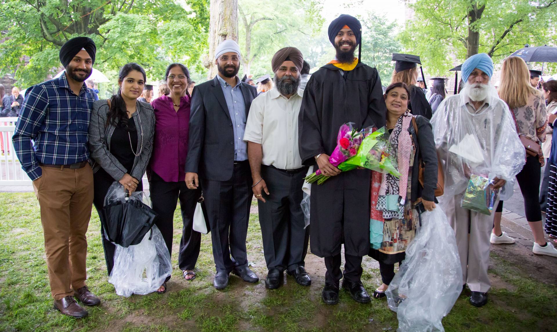 Amandeep Saini with family after Commencement 2017 ceremony