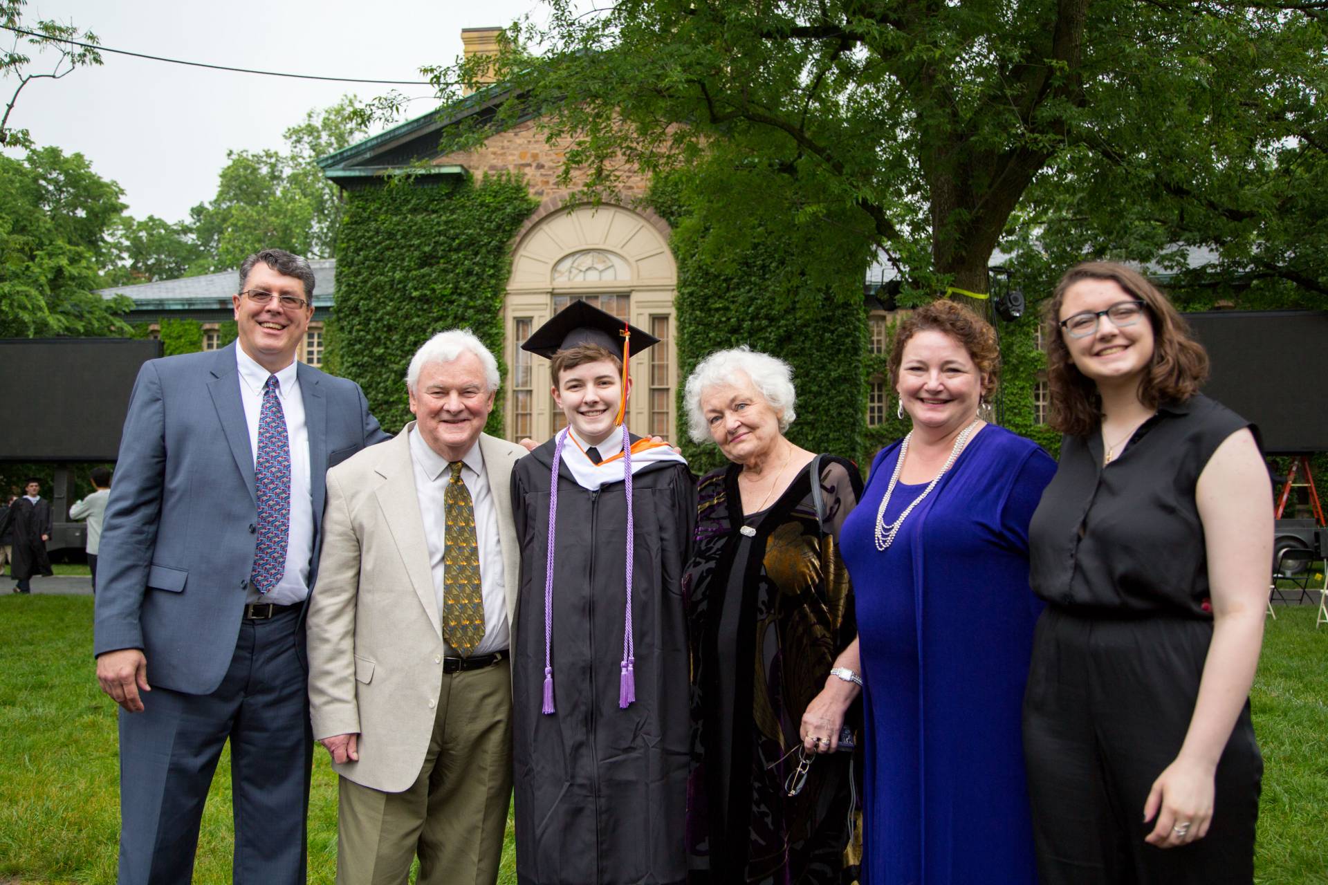 Christopher Snider with family after Commencement 2017 ceremony