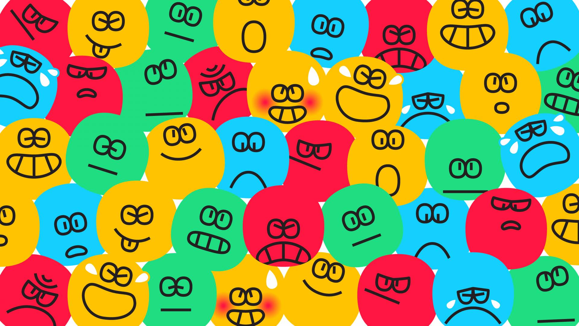 Emoticons representing various emotions