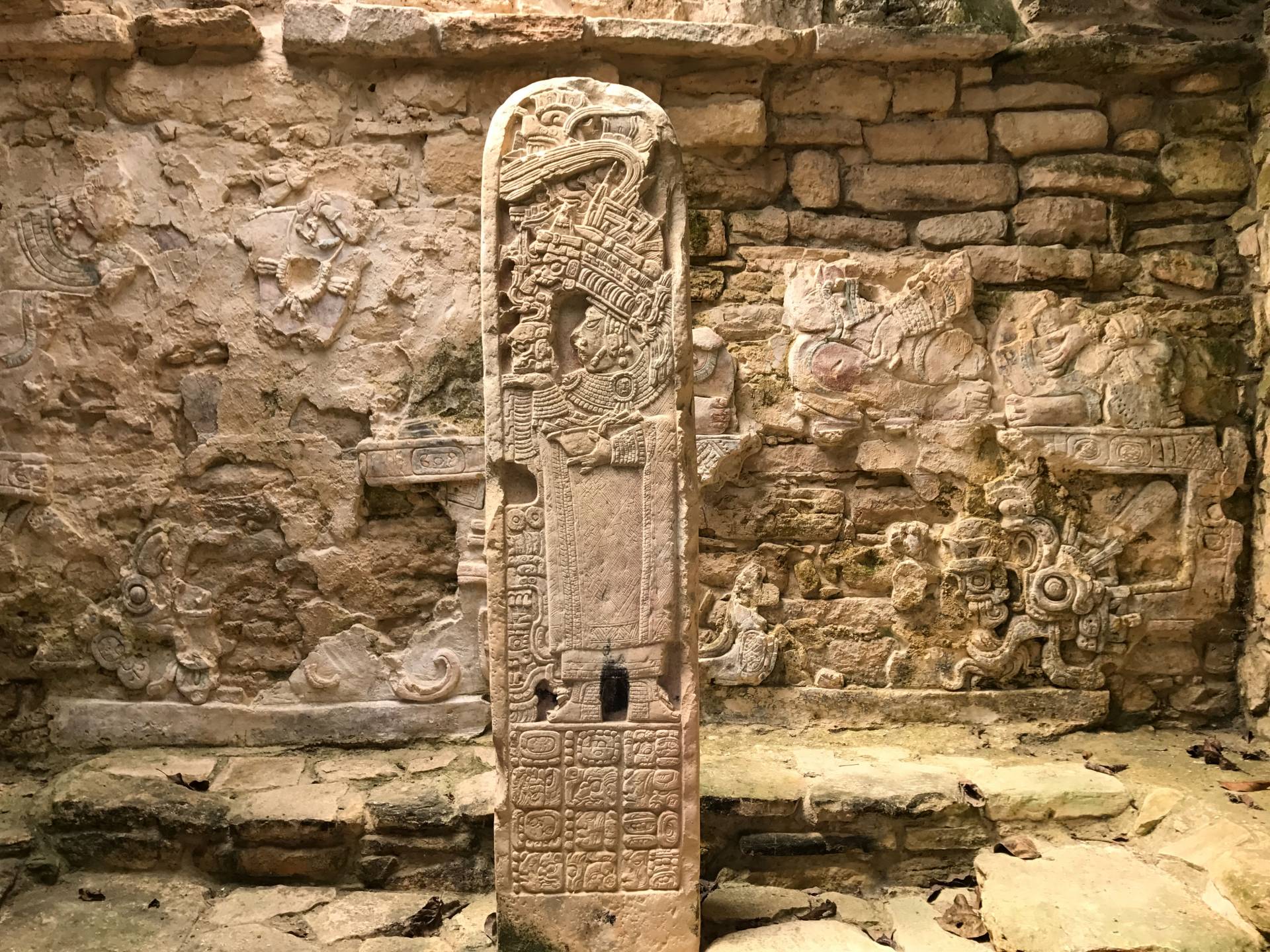 Stone stela in Yaxchilan