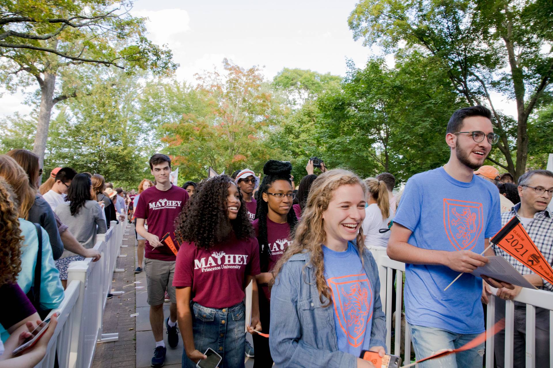 Students marching during Pre-Rade