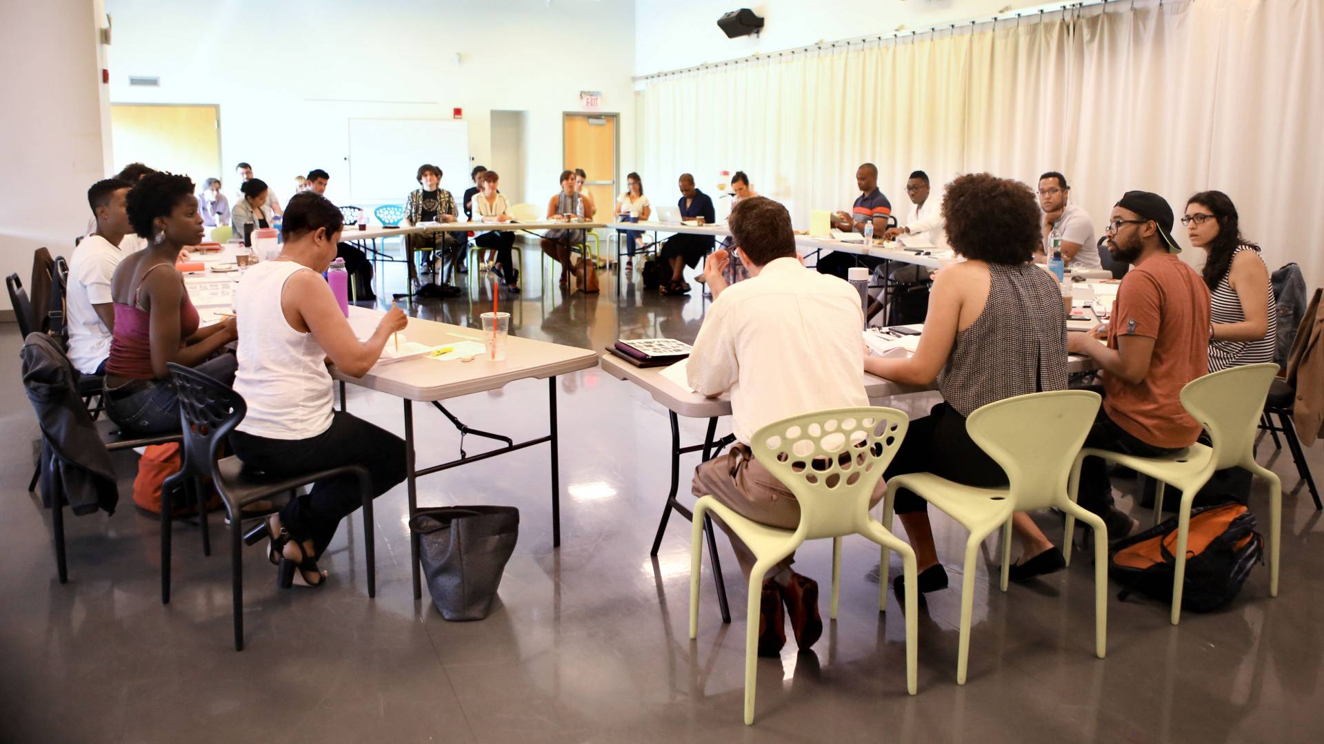 Students and playwrights participate in a reading of Princeton and Slavery Plays