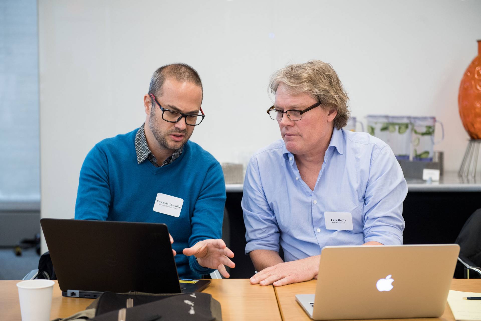 Fernando Jaramillo and Lars Hedin at Earth in 2050 workshop
