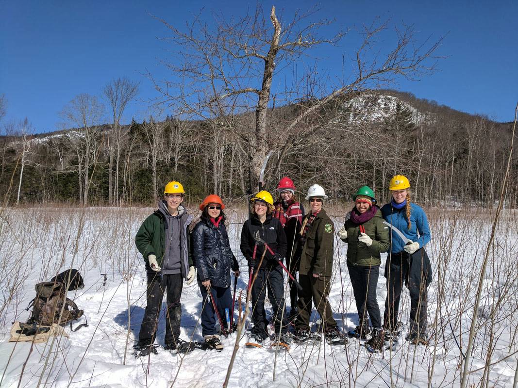 Students in White Mountains of New Hampshire