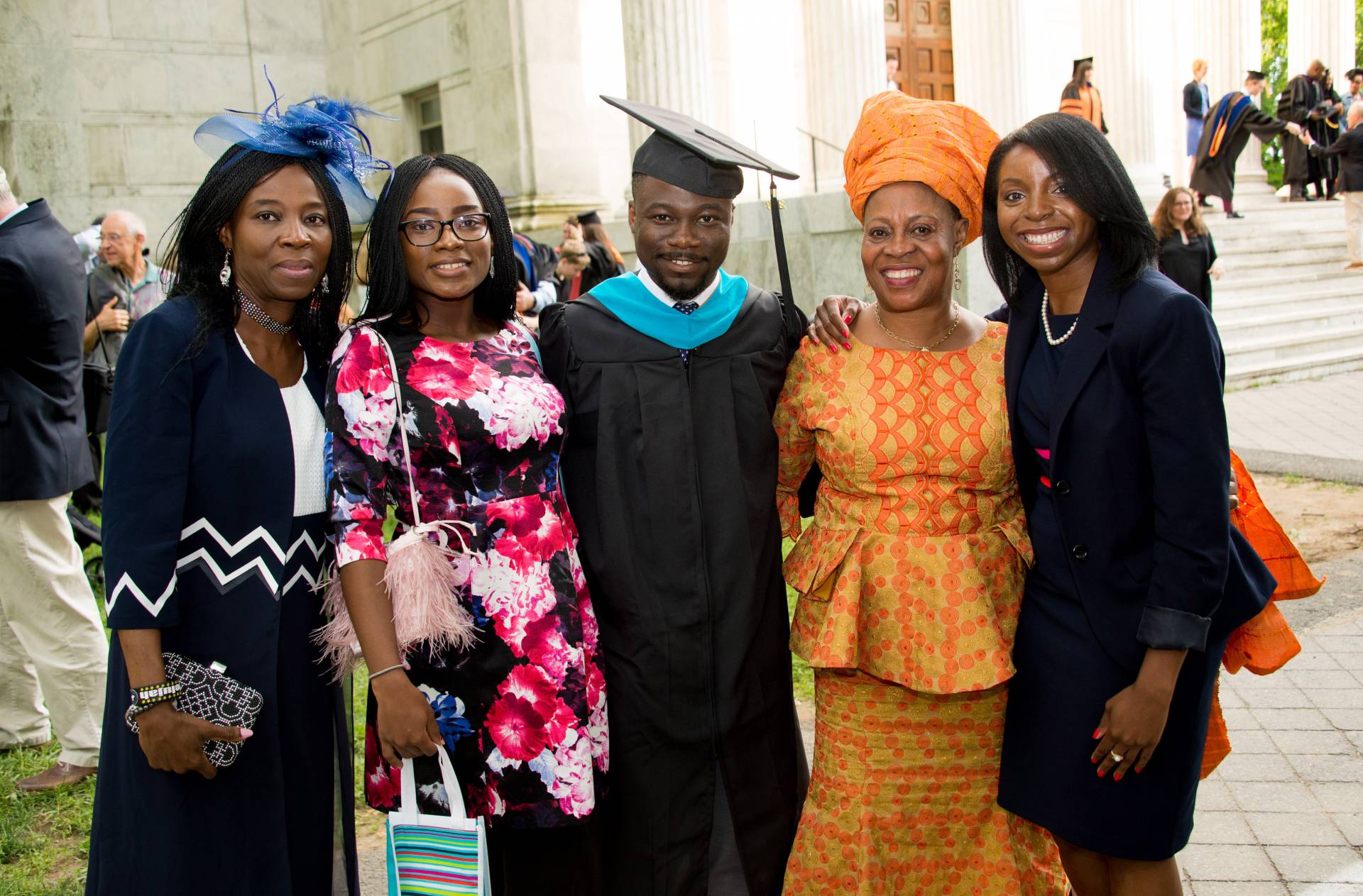 James Oladipupo Williams with his family after hooding ceremony