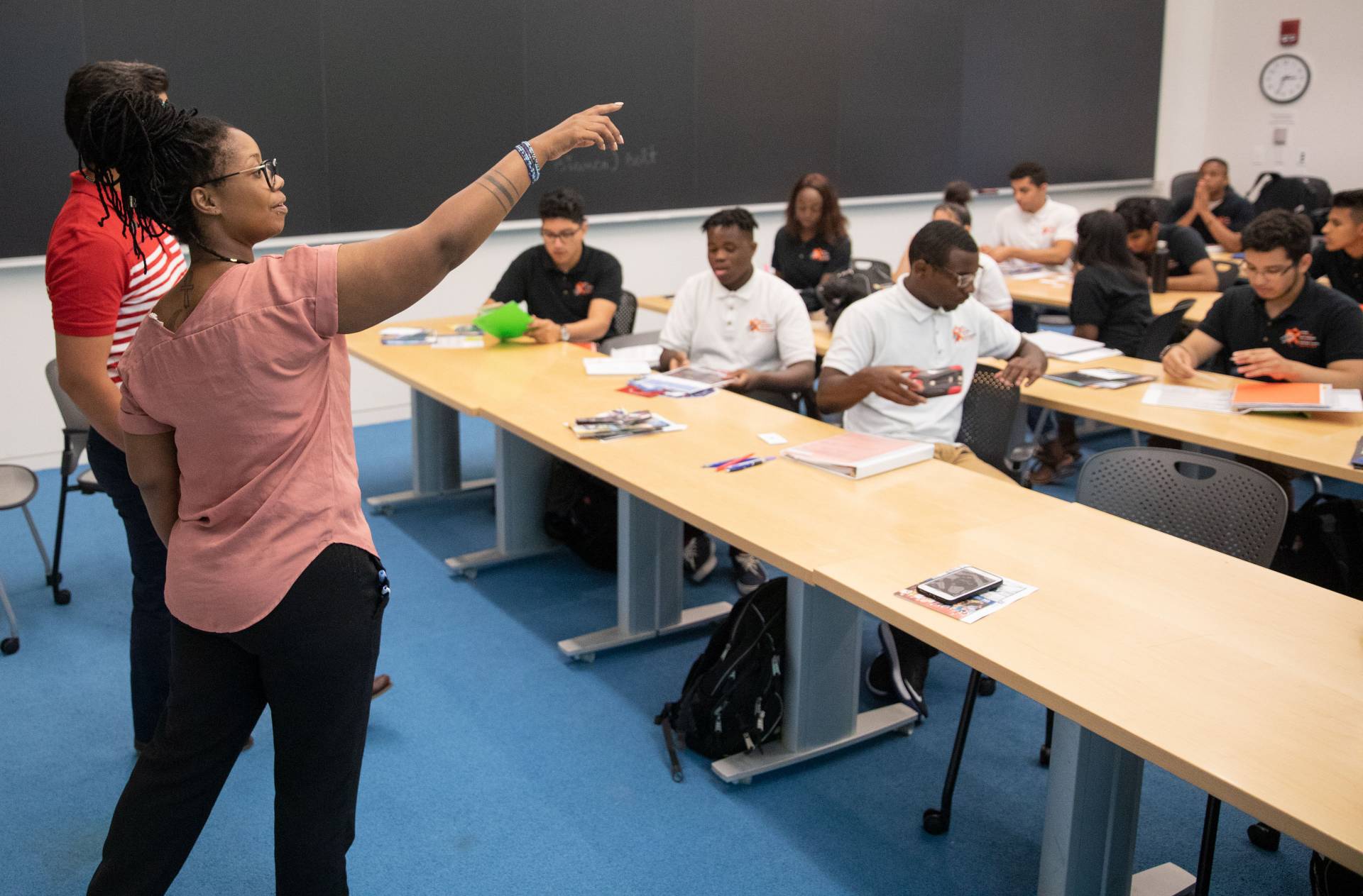 Sadé Williams leading a discussion with PUPP students