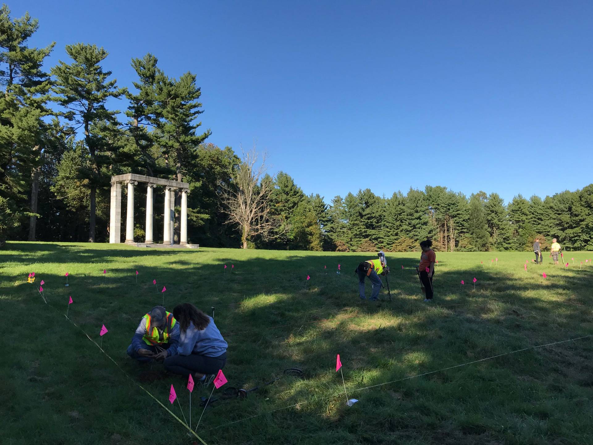 People explore the Princeton Battlefield park