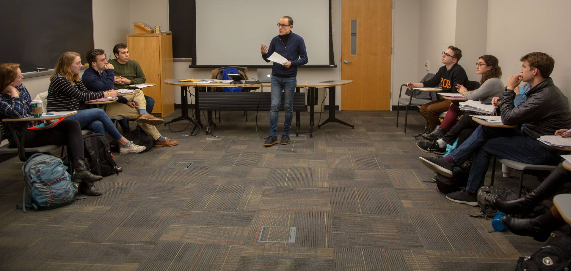 Professor teaching class