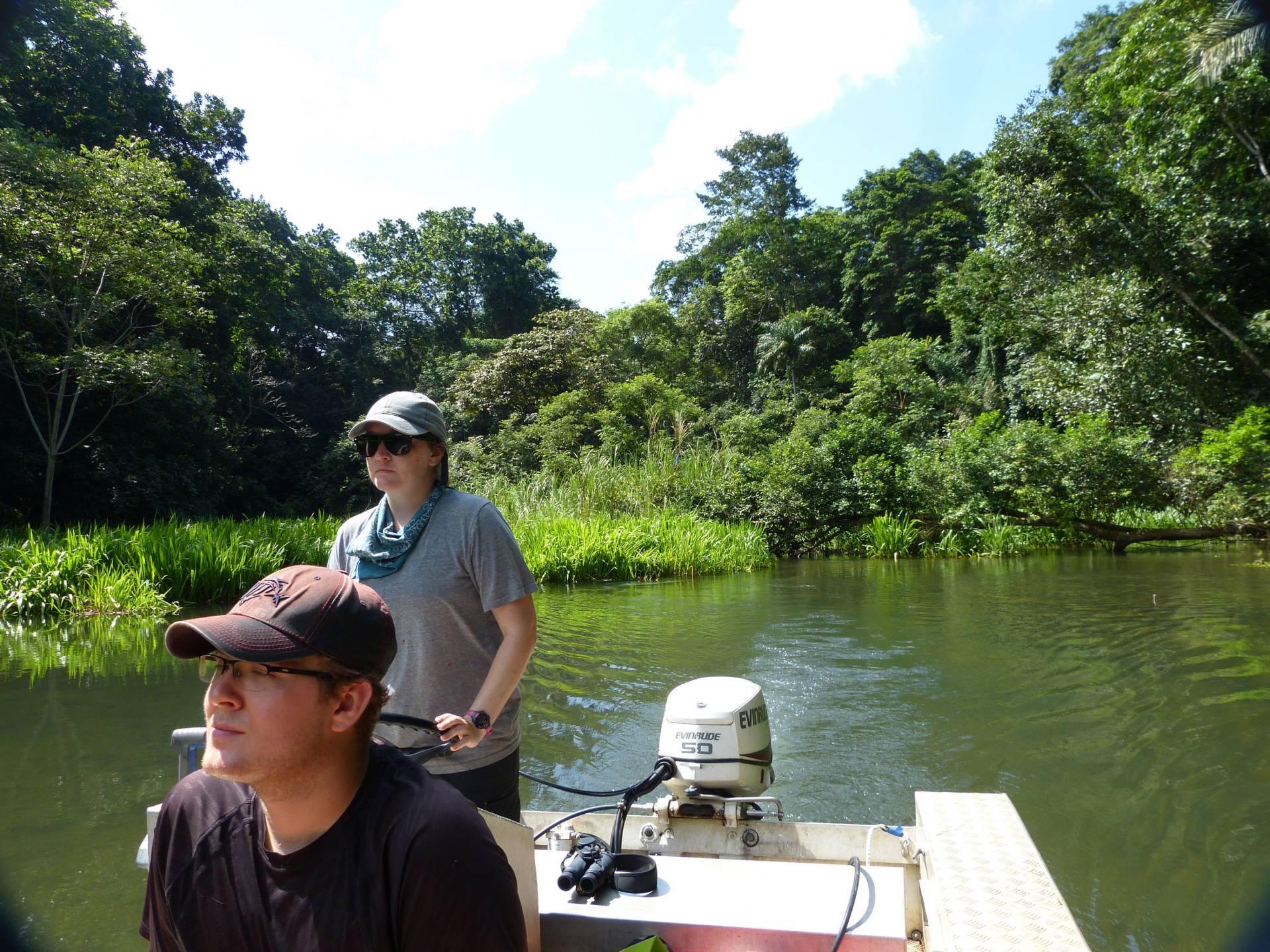 Luke Carabbia and Meghan Strong on a boat