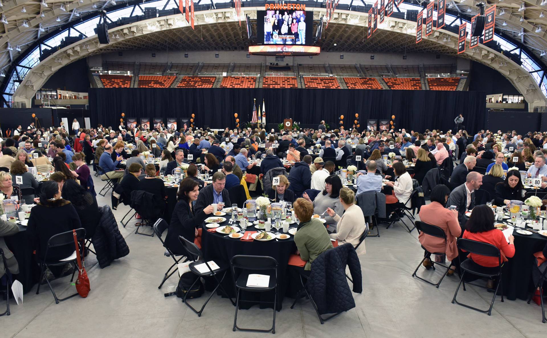 Attendees eating lunch at the service recognition luncheon