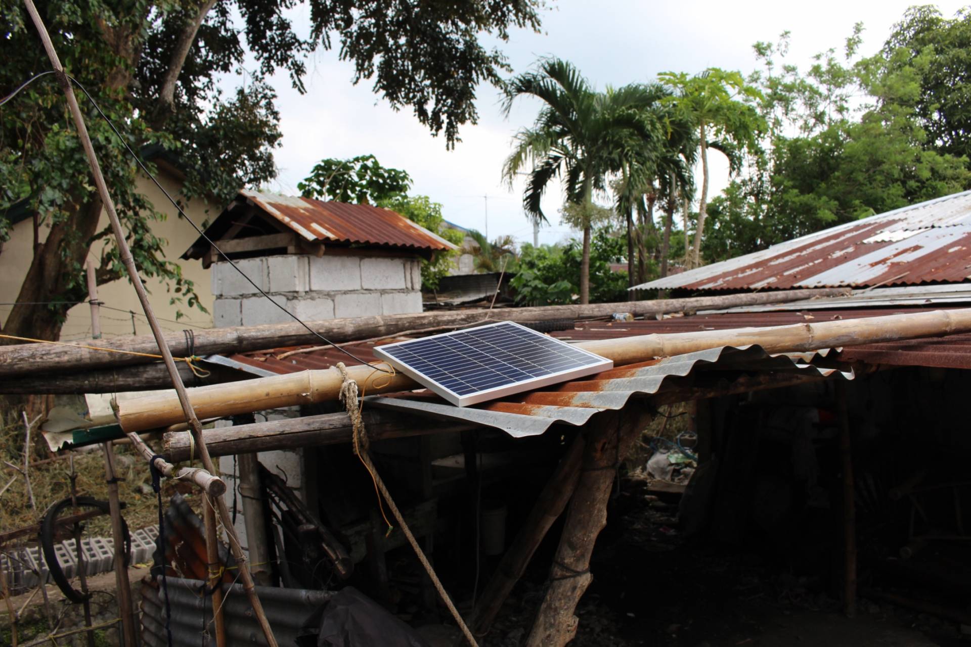 Solar panel on a home in Talim Island, Luzon
