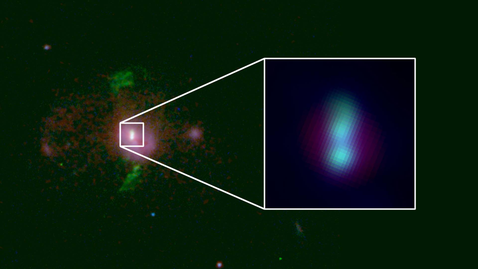 Image showing two supermassive black holes