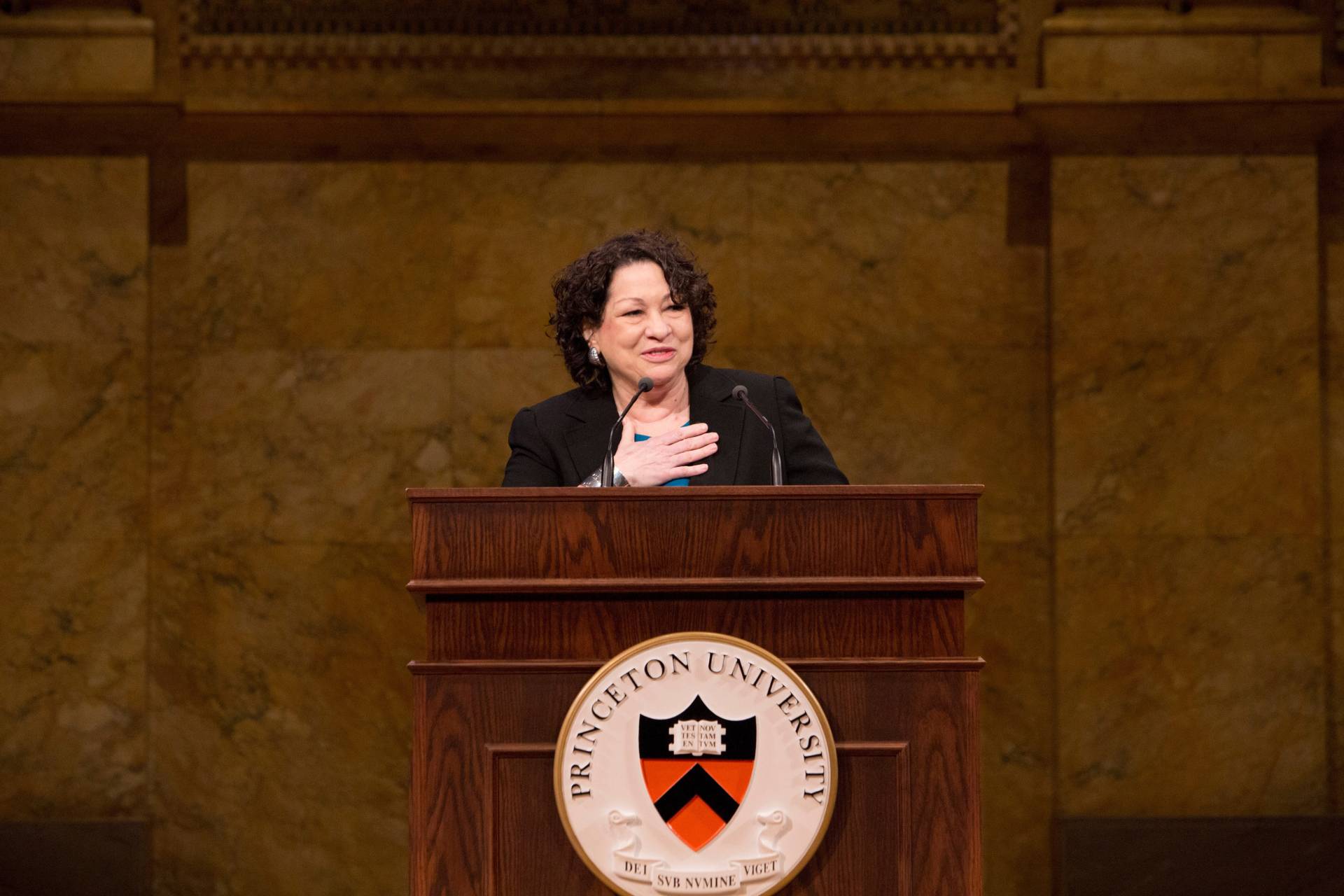 Supreme Court judge Sonia Sotomayor speaks at at Princeton in 2014