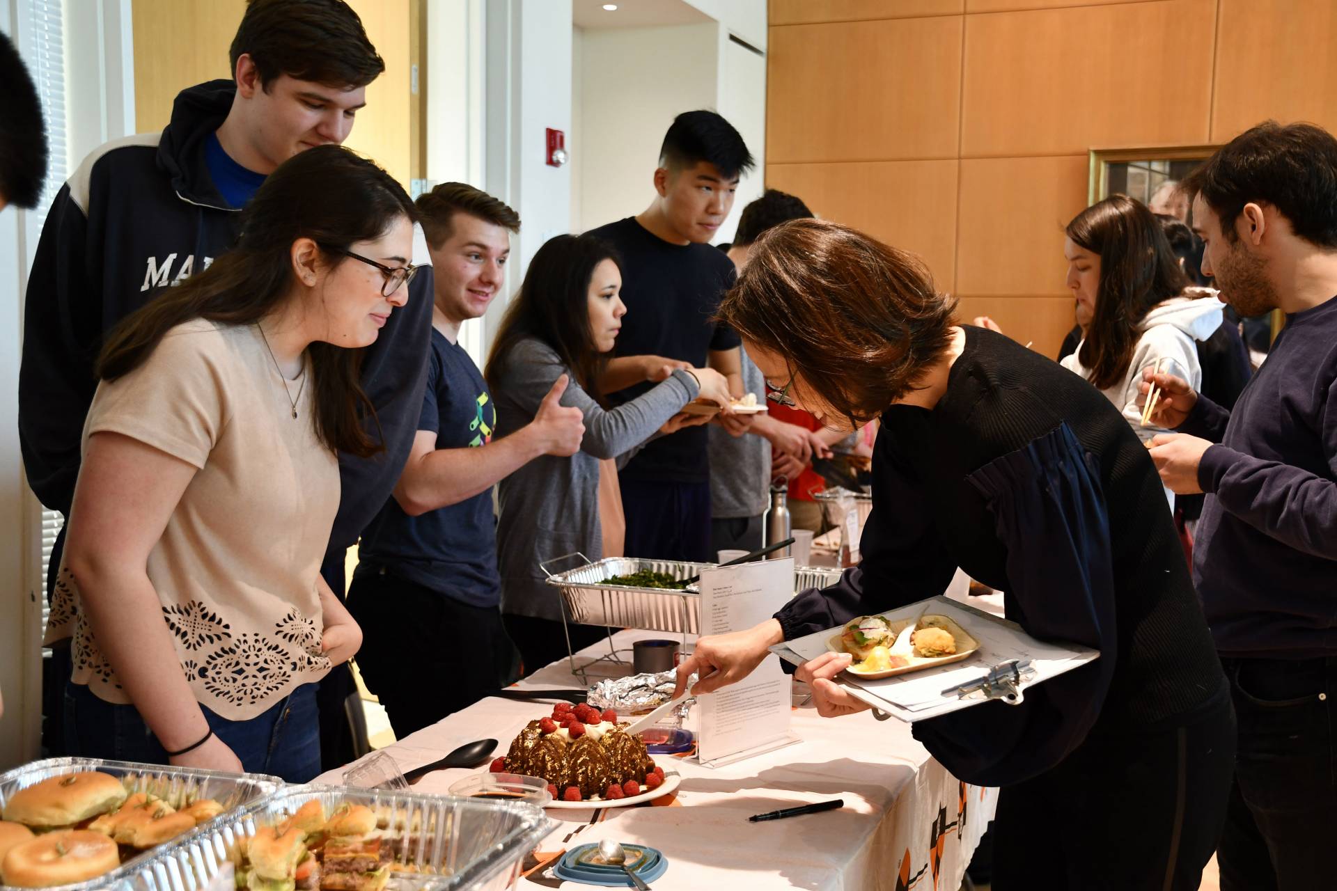 Students presenting food 