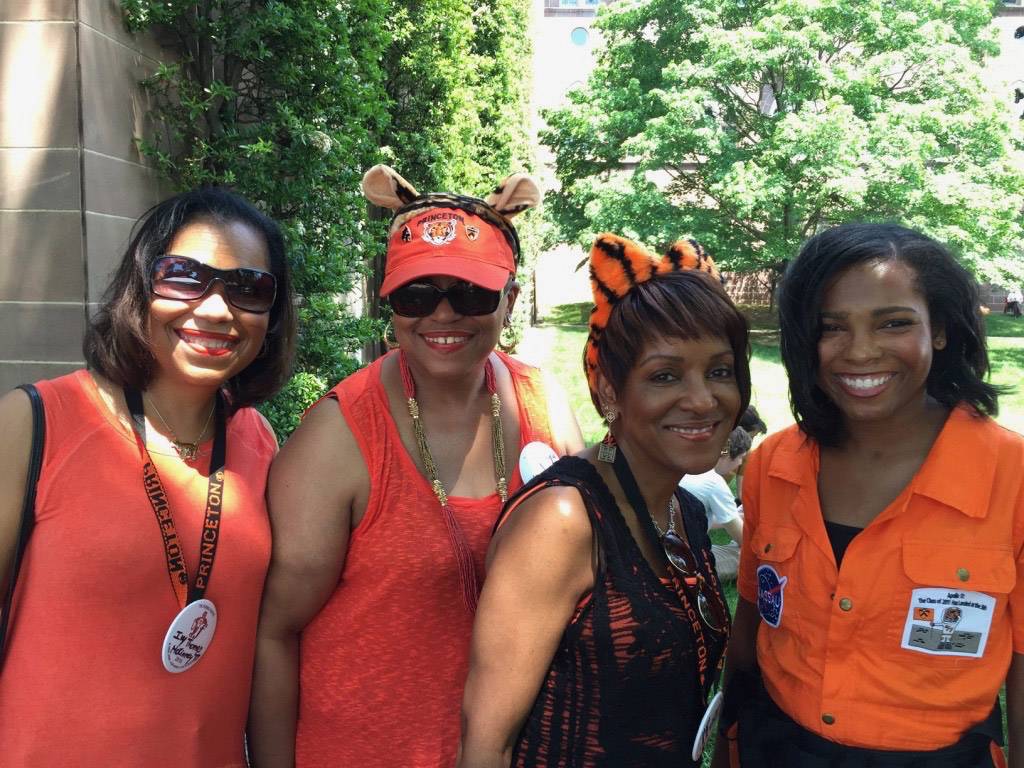 Princeton alumni wearing orange paraphernalia at Reunions