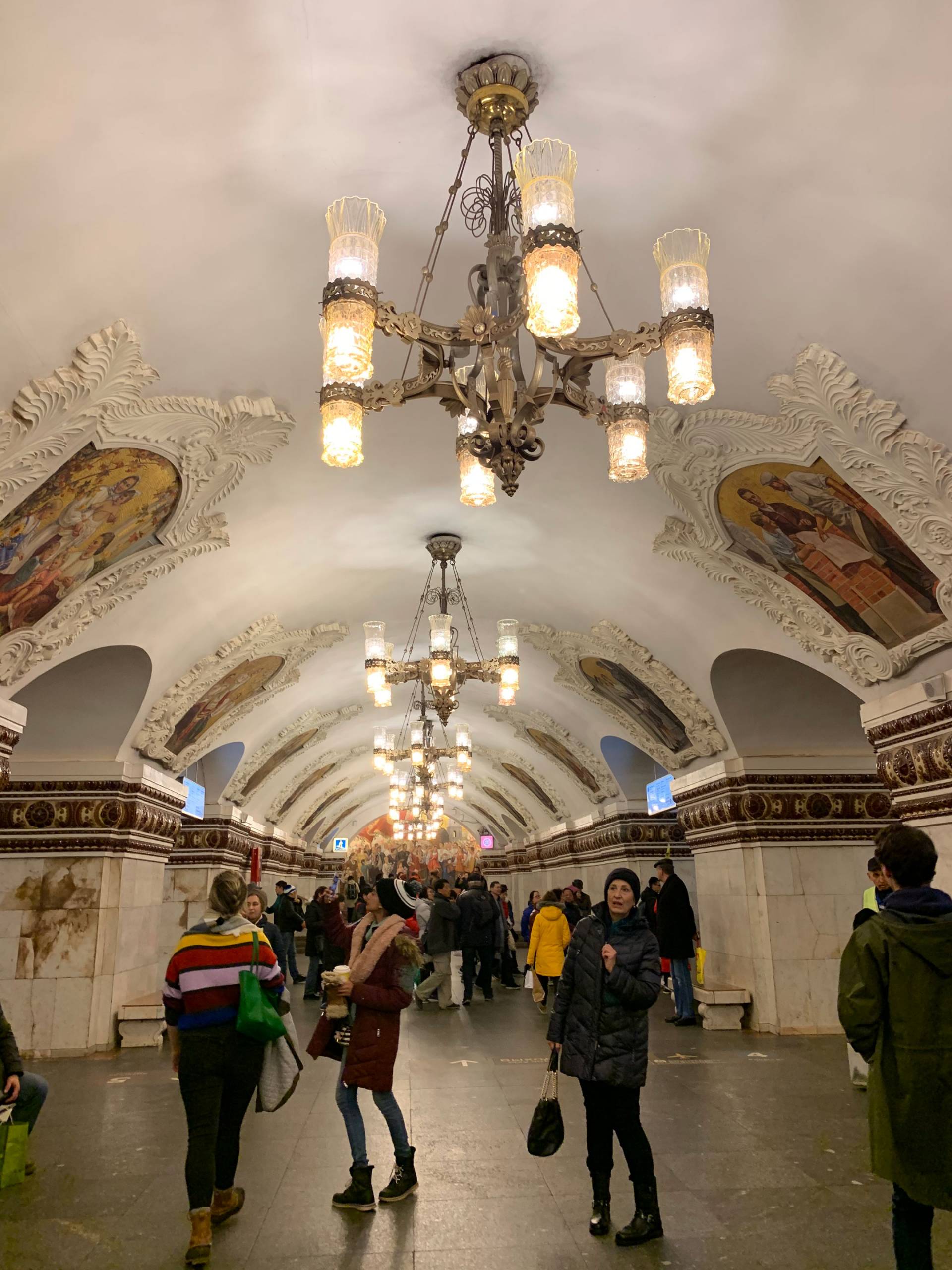 People in metro tunnel