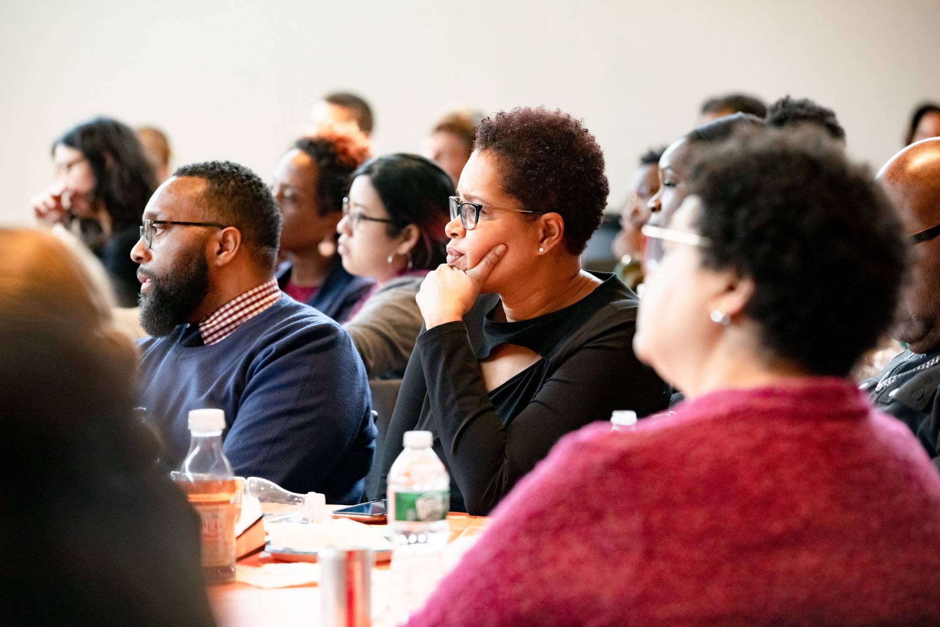 Members of Princetonians of Color Network listen intently