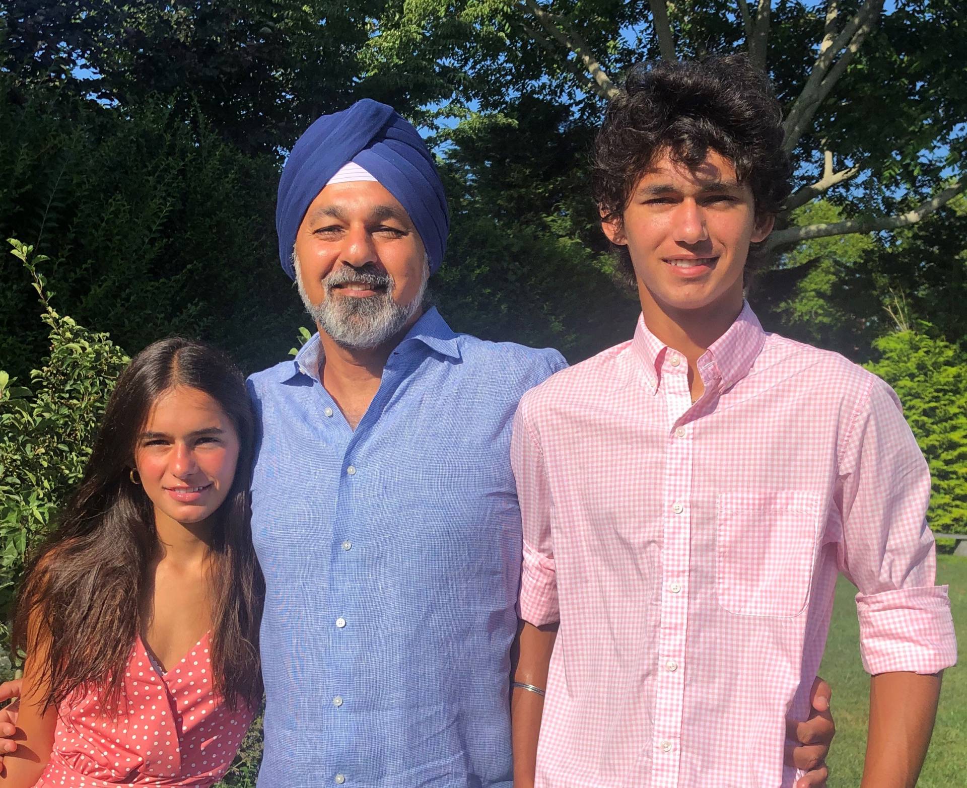 Prof. Singh with his daughter and son