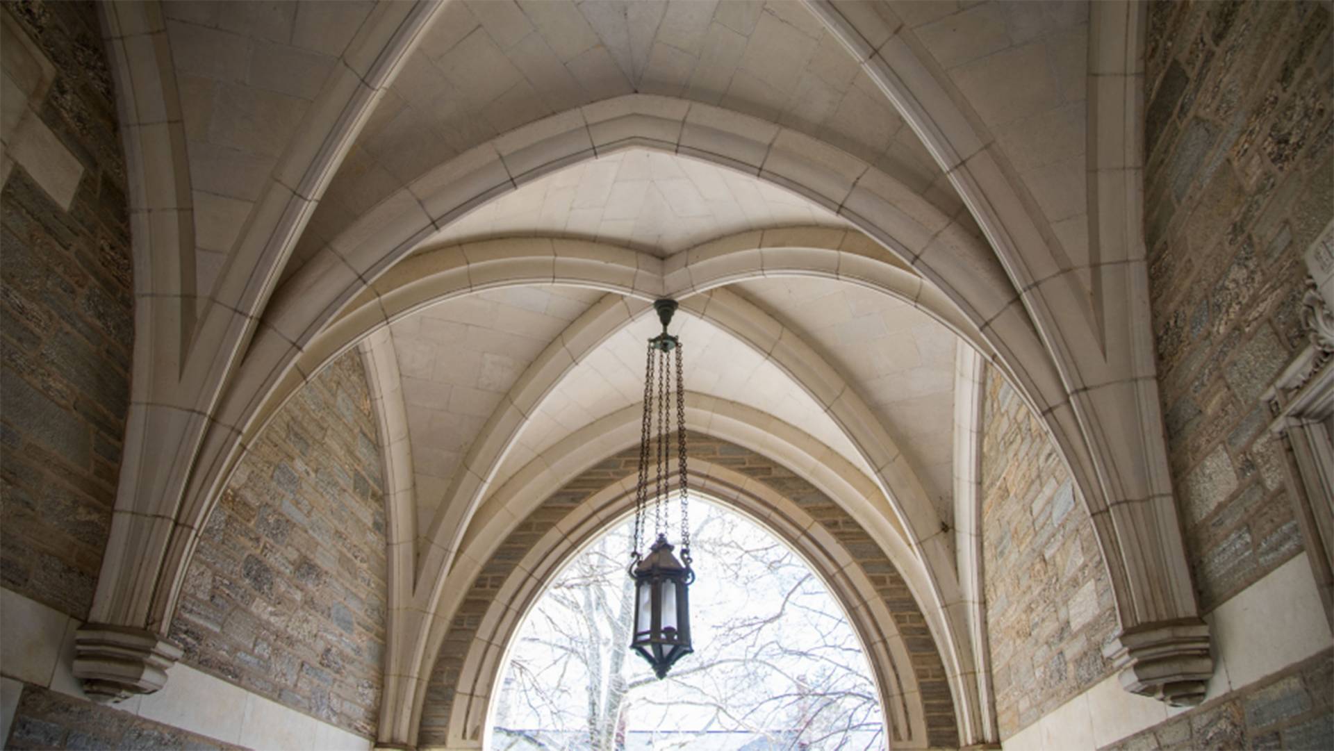 Archway with pendant lantern