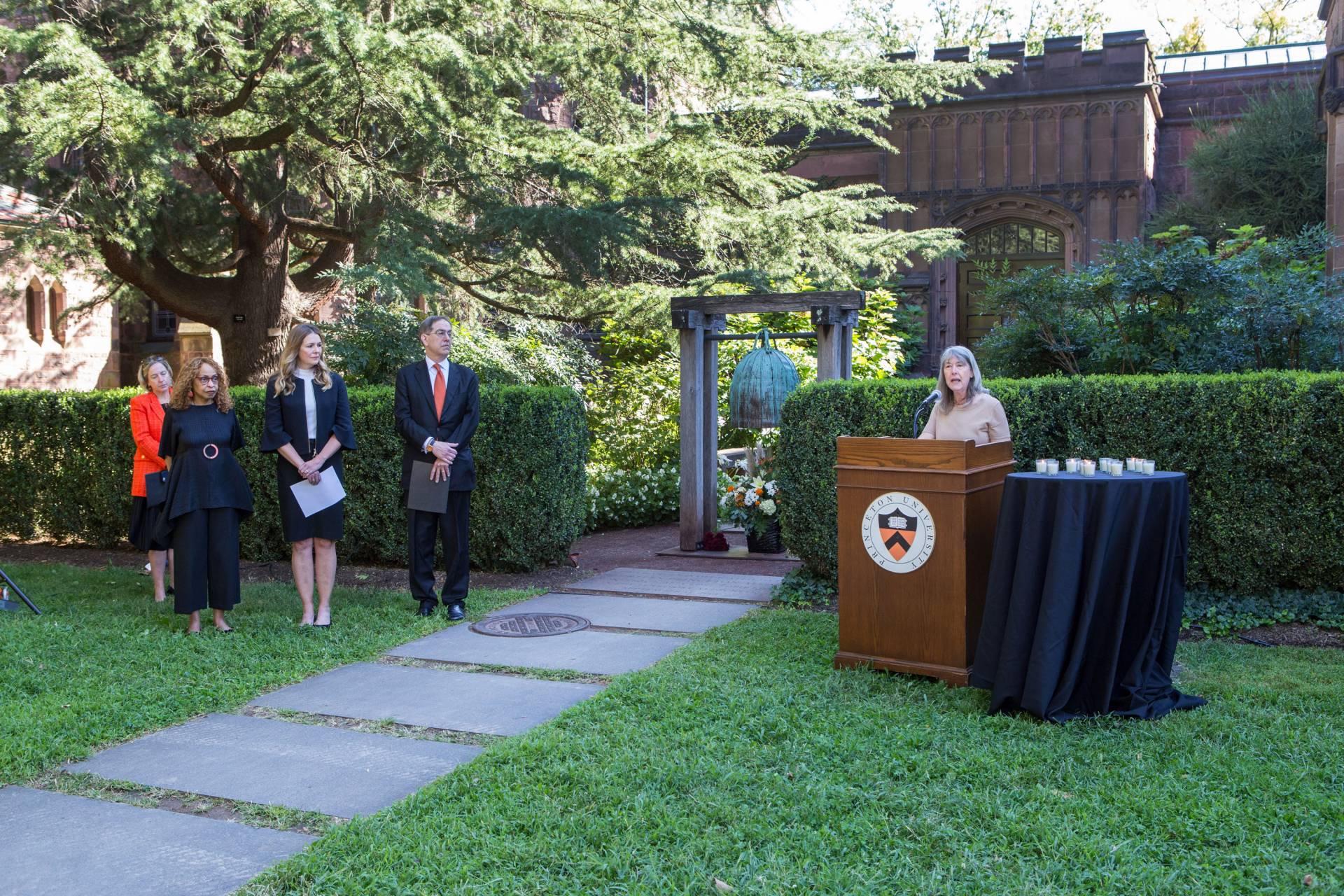 A ceremony was held at the 9/11 garden
