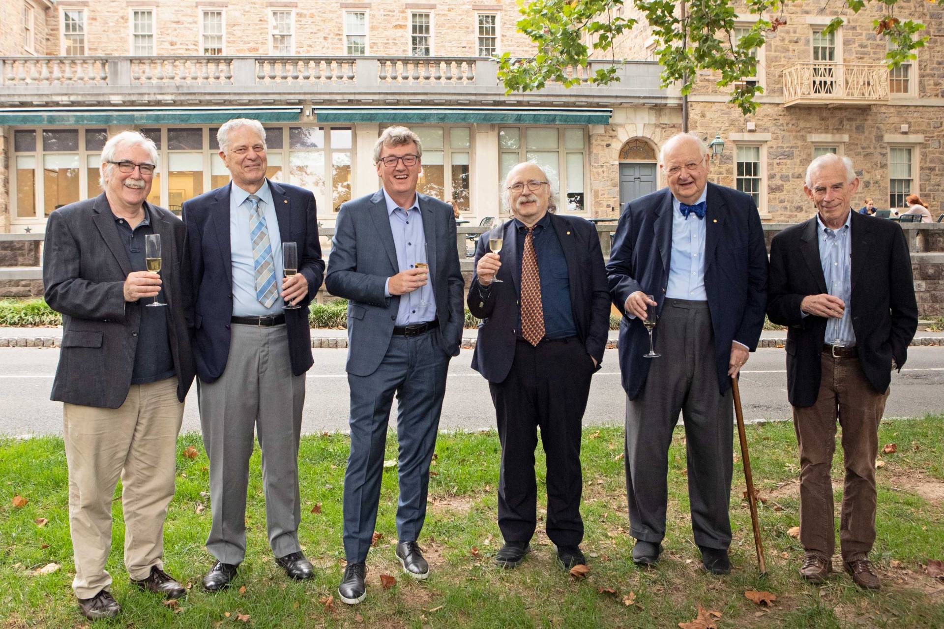six Nobel Laureates share a toast