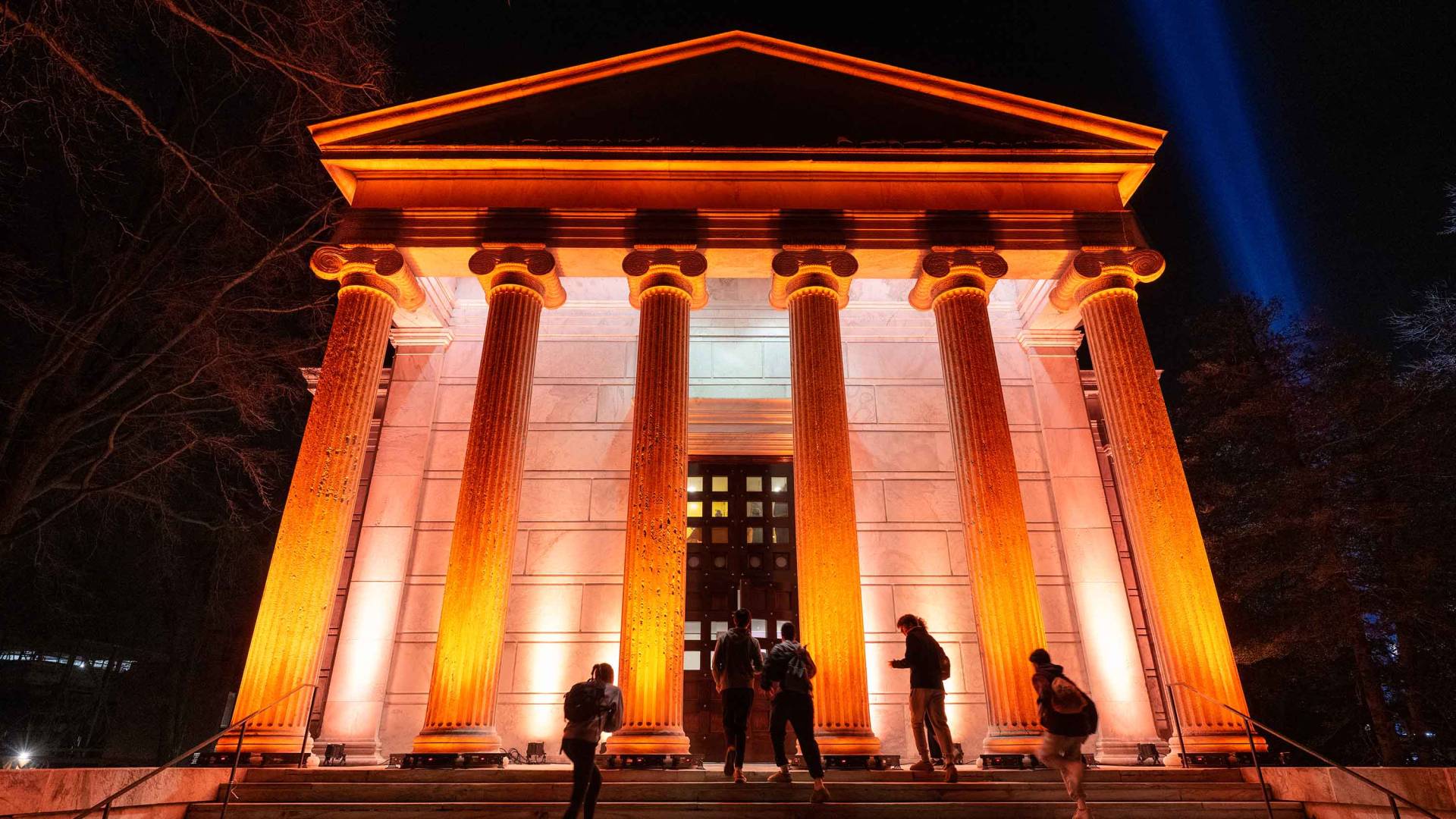 Whig Hall bathed in orange light_highres