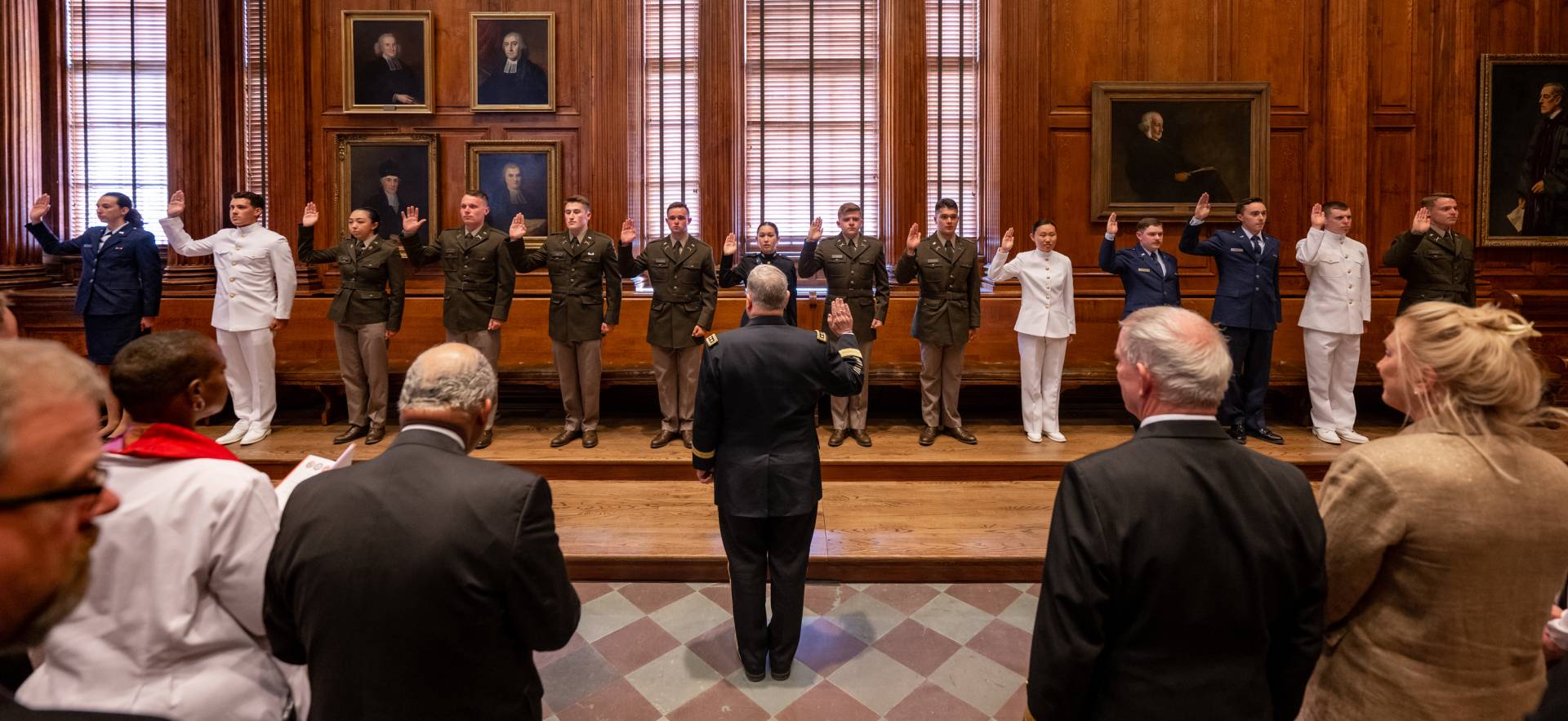 General Milley administers the oath to commissioning officers