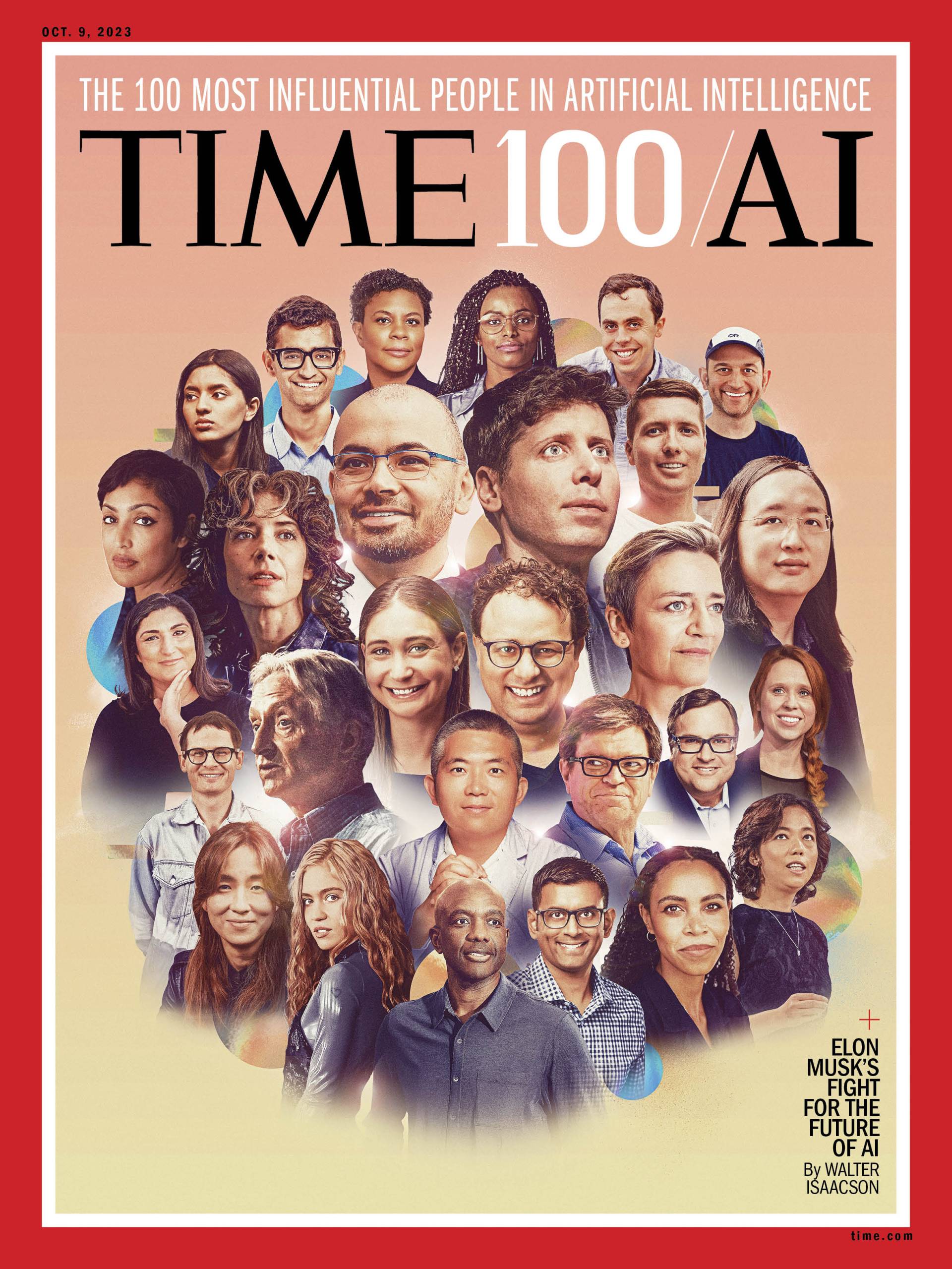 TIME Magazine cover featuring 100 of the most influential people in AI.