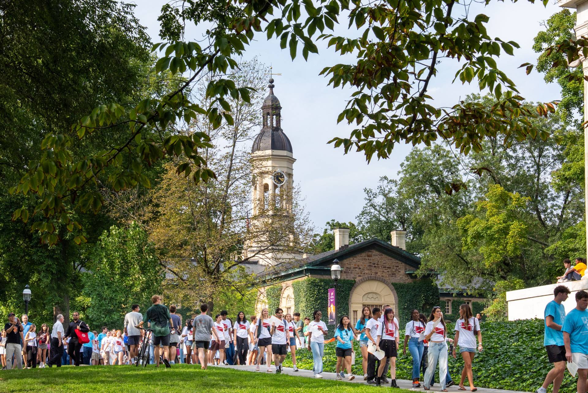 The Pre-rade of students behind Nassau Hall