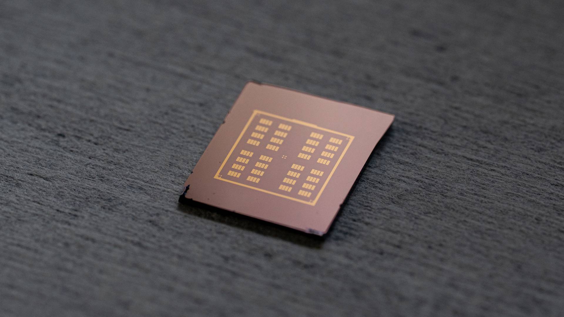 A one-inch-square semiconductor.  