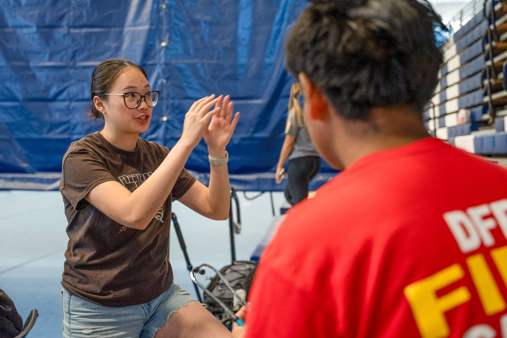 Elizabeth Chen speaking at Dulce community center