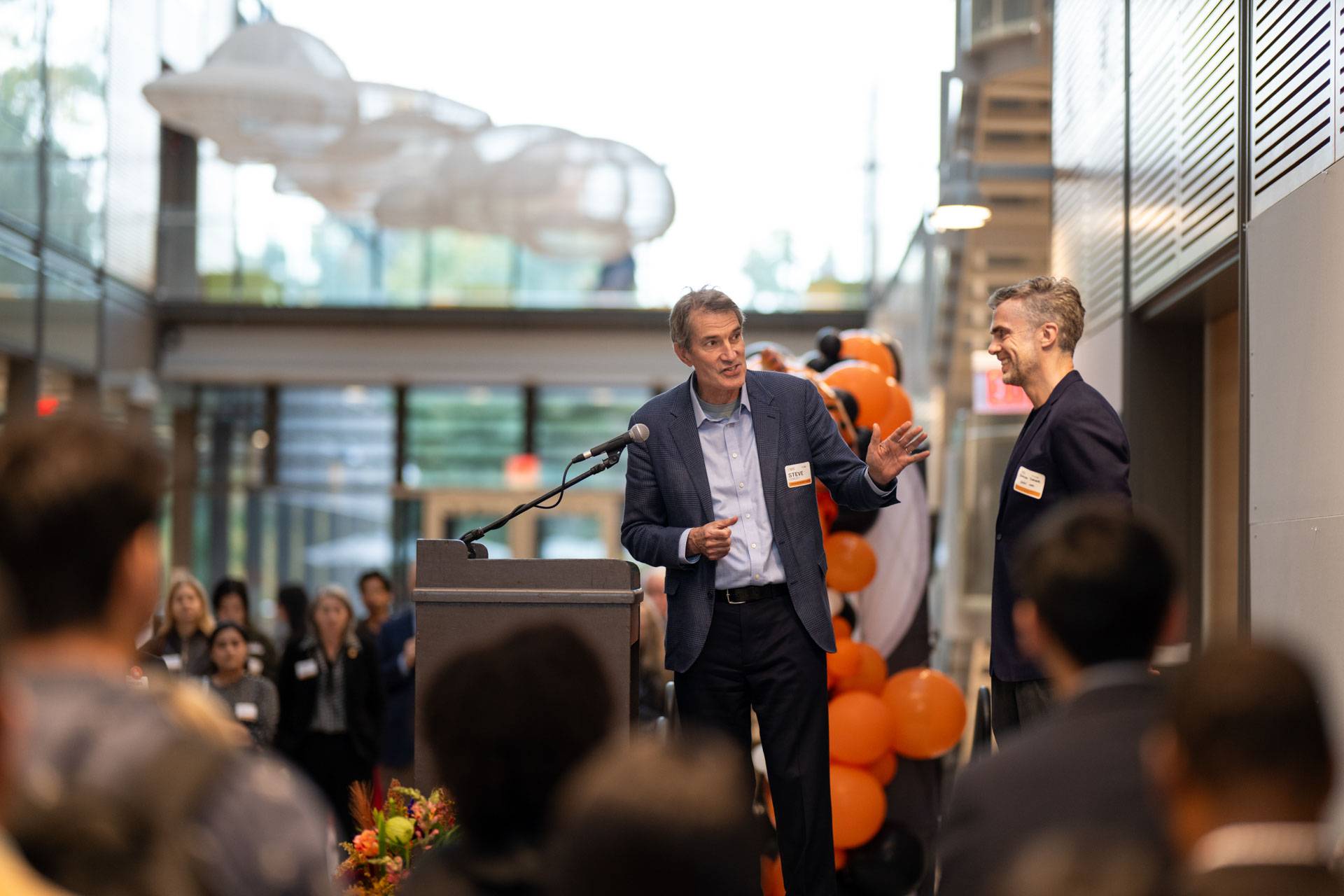 Steven Cowley and Duncan Turner present onstage about their new collaboration