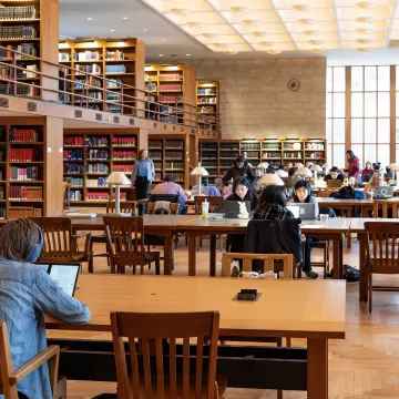 students studying in the library.