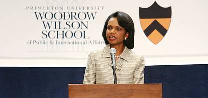 Rice affirms vision for peaceful, democratic Middle East