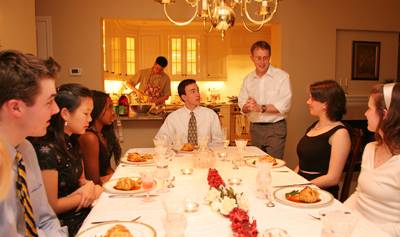 Students eating at Rankin's house