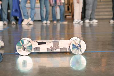 Self propelled car in motion