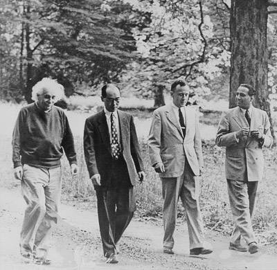 Albert Einstein, Hideki Yukawa, John Wheeler, Homi Bhabha