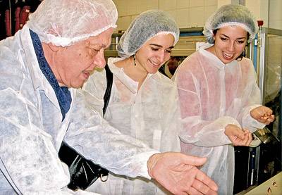 Students in a chocolate factory